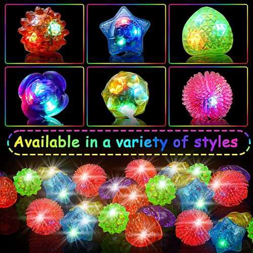 OLUPP Light Up Rings, Glow In The Dark Party Supplies, 6 Style Flashing Glow In The Dark Rings - Image 6