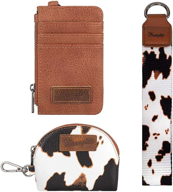 Montana West Wrangler Keychain Wristlet Wallets for Women Western Dual Pouch Wristlet Credit Card Holder Wallet - Image 3