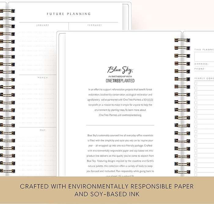 Blue Sky Sustainability 2025-2026 Weekly and Monthly Academic Year Planner Calendar, July 2025 - June 2026, 5.875" x 8.625", Flexible Cover From Recycled Plastic, Wirebound, Laminated Tabs, Storage Pocket, Shawna - Image 6
