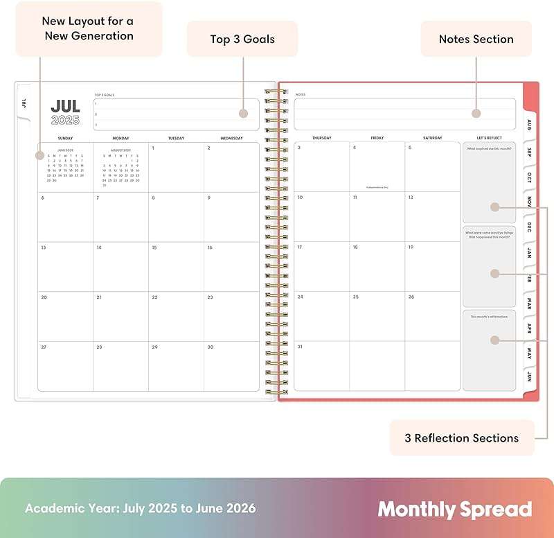 Blue Sky Gen Z 2025-2026 Weekly and Monthly Academic Year Planner Calendar, July 2025 - June 2026, 8.5" x 11", Flexible Interchangeable Cover, Wirebound, Laminated Tabs, Storage Pocket, Gladys - Image 3