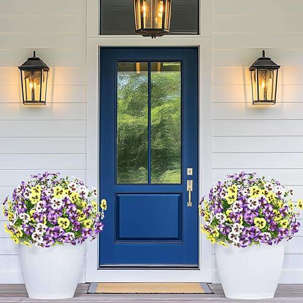 MARTINE MALL 8 Bundles Look Real Artificial Flowers for Outdoors, Realistic Fake Outdoor Flowers, UV Resistant Silk Pansy Flowers for Outside Faux Flower Plants for Outdoor Porch Garden, Mixed Colors - Image 5