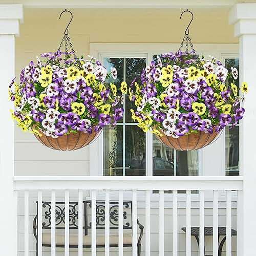 MARTINE MALL 8 Bundles Look Real Artificial Flowers for Outdoors, Realistic Fake Outdoor Flowers, UV Resistant Silk Pansy Flowers for Outside Faux Flower Plants for Outdoor Porch Garden, Mixed Colors - Image 9