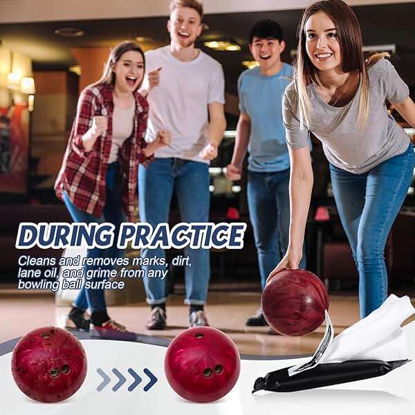 Threlaco Bowling Ball Cleaner Kit Bulk Portable Cleaner Wipes Accessories Bowling Towels to Wipe Off Ball Speed Wipe Removes Dirt Oil - Image 4