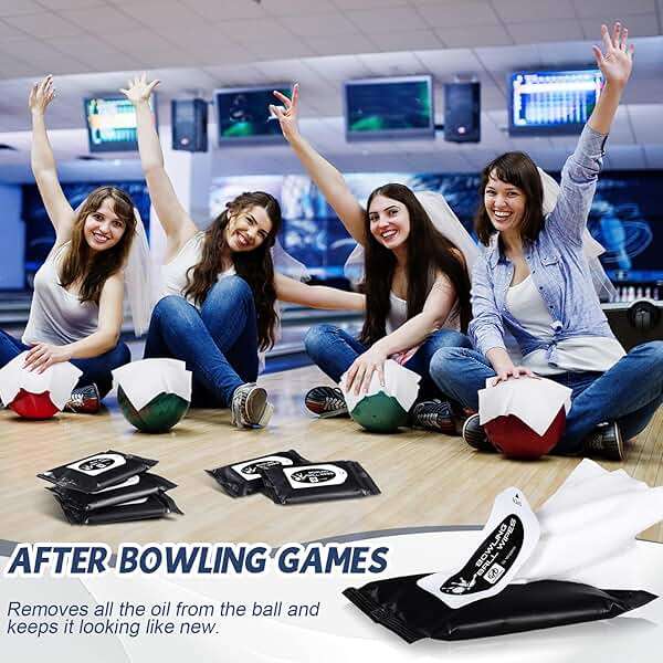 Threlaco Bowling Ball Cleaner Kit Bulk Portable Cleaner Wipes Accessories Bowling Towels to Wipe Off Ball Speed Wipe Removes Dirt Oil - Image 6