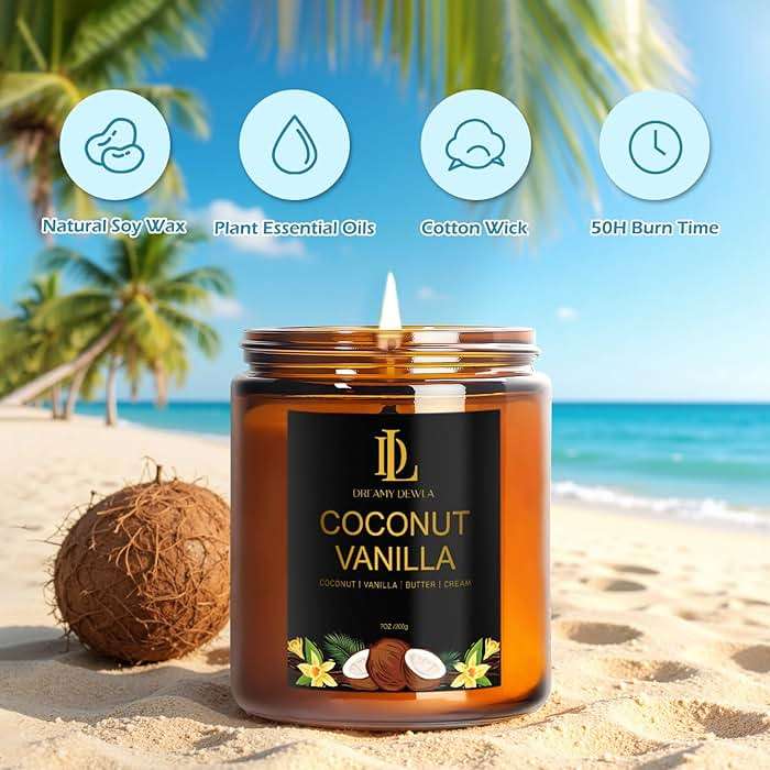 Scented Candles Set, 4 Pack Soy Candles for Home Scented, Candle Gifts for Women Men, 28oz 200 Hours Burn, Scents of Pineapple Cocktail/Coconut Vanilla/Pink Sands/Bahamian Breeze - Image 3