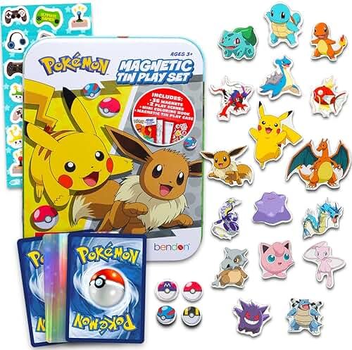 Pokemon Refrigerator Magnet Set - Bundle with 36 Fridge Magnets for Toddlers, Kids Learning Developmental Toys Plus Stickers, More | Magnetic Toys - Product Image