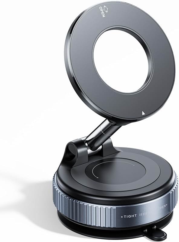 REOKILY 2026 Upgraded Vacuum Magnetic Car Phone Holder 360° Reinforced 96LBS Ultra Suction Cup Phone Mount for MagSafe Cell Phone Holders for Your Car/Gym/Mirror Mount for iPhone & Android - Product Image