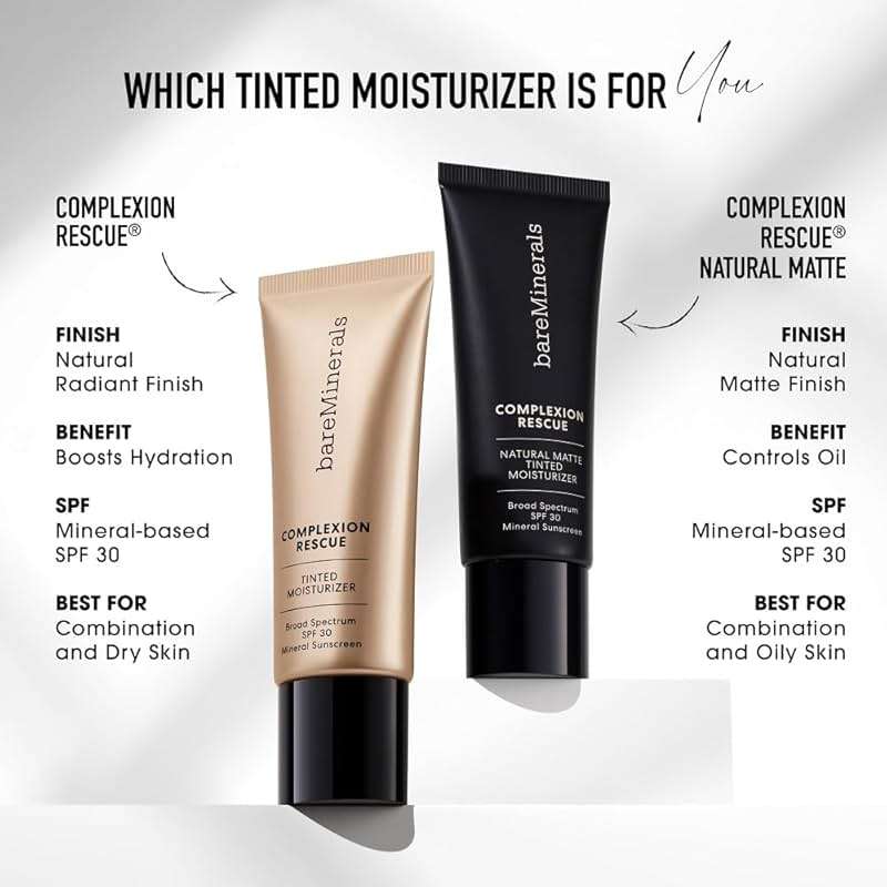 bareMinerals Complexion Rescue Tinted Moisturizer with SPF 30, Hydrating Tinted Mineral Sunscreen with Hyaluronic Acid, Sheer-to-Light Coverage, Multi-tasking, Skincare Infused Makeup - Image 5