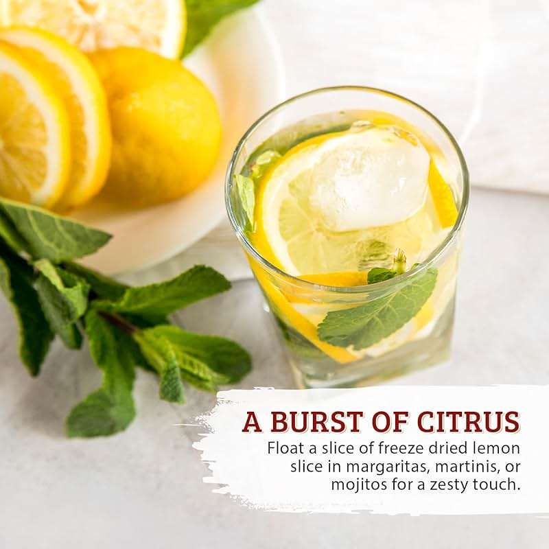 52USA Freeze Dried Lemon Slices, 3oz (85g), Dehydrated Lemon Slices for Teas, Infused Water, All Natural, No Additives, No Sugar Added, Dried Fruit for Cocktails, Baking & Garnishing - Image 5