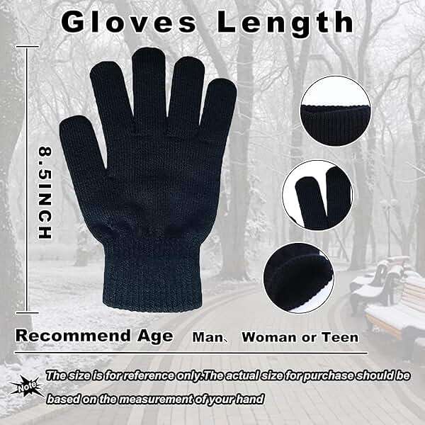COCELERYRE Winter Warm Knit Gloves for Women Teens Stretchy Full Finger Gloves for Running Driving Hiking 2 Pairs - Image 2