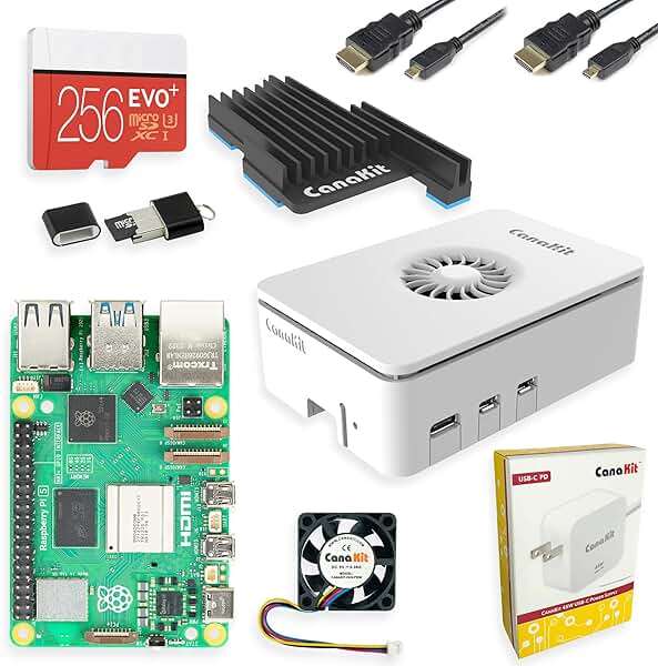 CanaKit Raspberry Pi 5 Starter Kit MAX - Turbine White (256 GB Edition) (16GB RAM) - Image 1