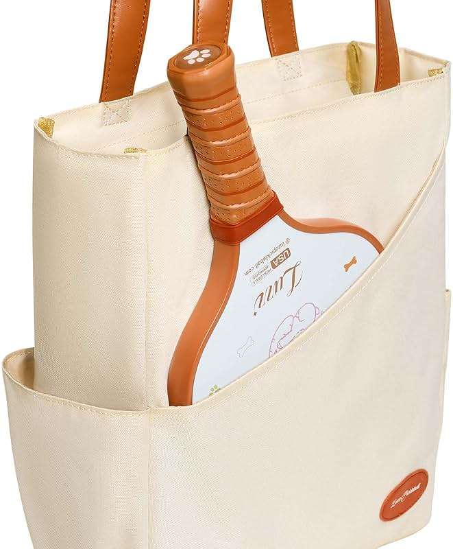 LUZZ Pickleball Tote Bag for Women with Pickleball Handbag 2 Paddle Compartment Front and behind Pockets Fashion Sport Tote - Image 3