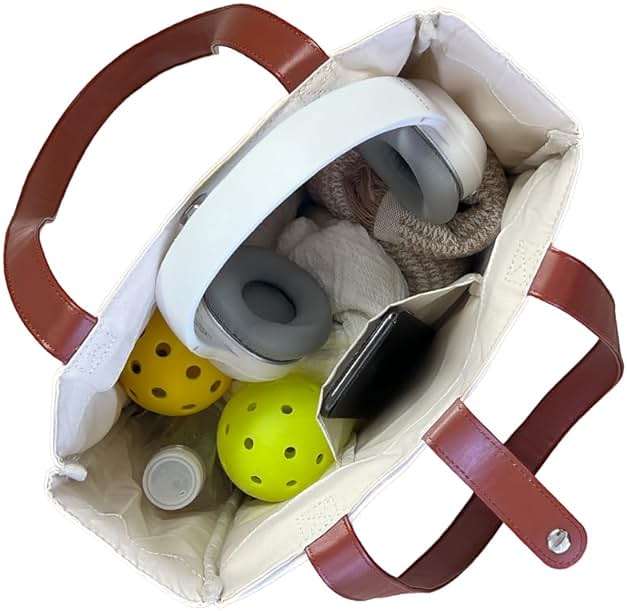 LUZZ Pickleball Tote Bag for Women with Pickleball Handbag 2 Paddle Compartment Front and behind Pockets Fashion Sport Tote - Image 7