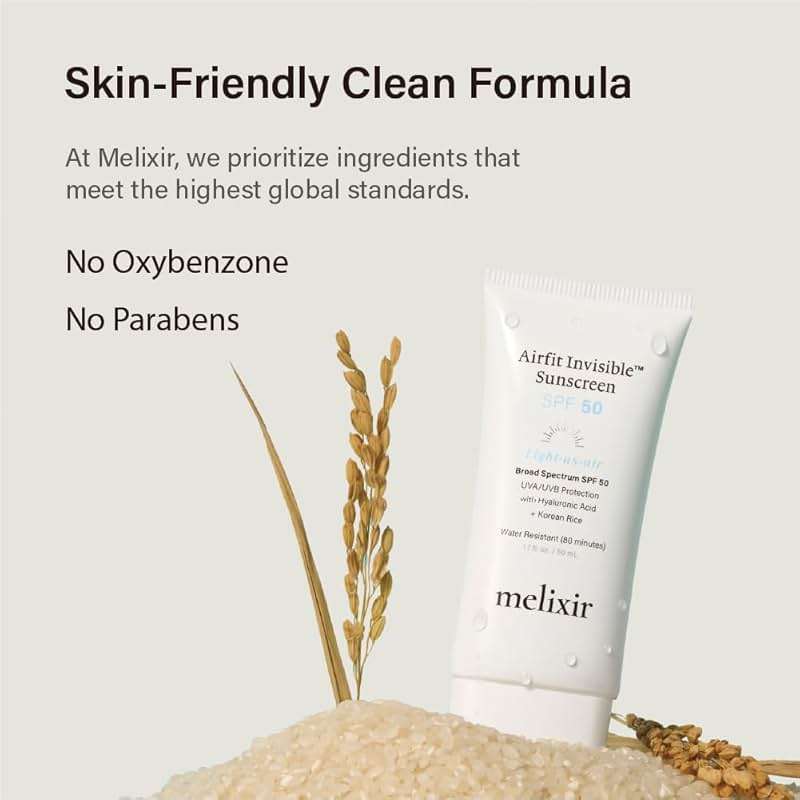 Melixir Airfit Invisible™ Sunscreen SPF 50, Broad Spectrum Korean Rice Sunscreen for Face, Hyaluronic Acid, Moisturizing Daily Protection for Sensitive Skin, No White Cast, Waterproof (1.7fl.oz./50ml) - Image 8