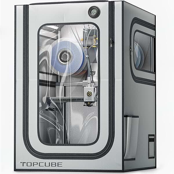 TOPCUBE 3D Printer Enclosure for Bambu Lab A1 Combo, Stainless Steel Frame Enclosure with LED Light for AMS Lite Top Mounting, Fireproof Dustproof Noise Reduction Constant Temperature 3D Printer Cover - Product Image