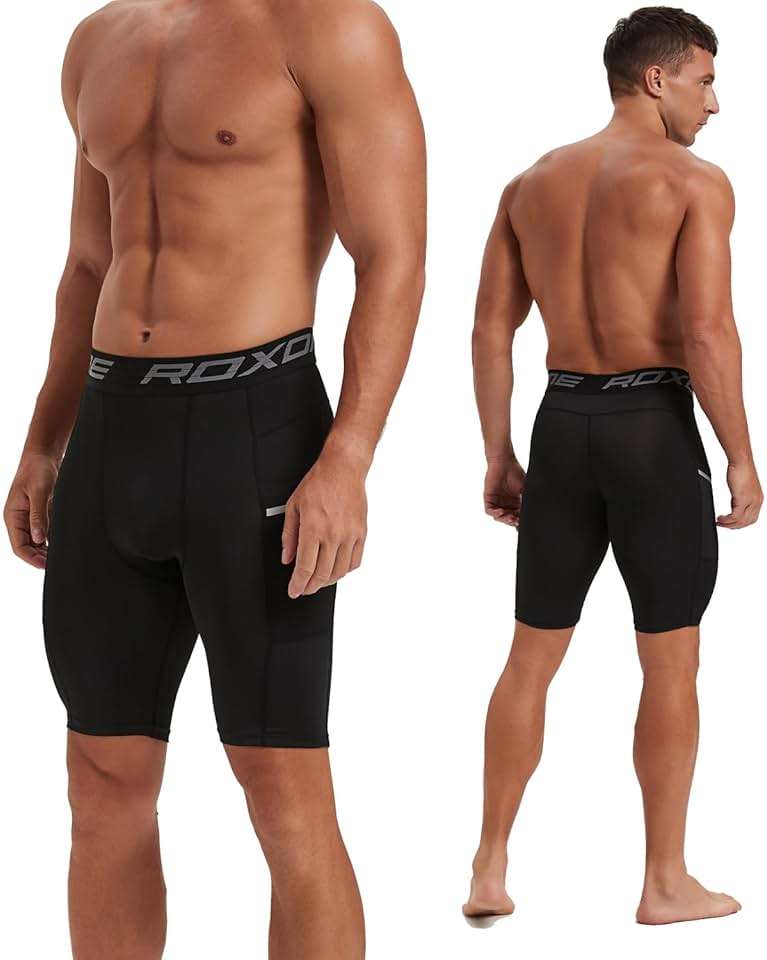 Roxdme 5 or 1 Pack Compression Shorts Men Spandex Sport Shorts Athletic Workout Running Tights Performance Underwear - Image 2