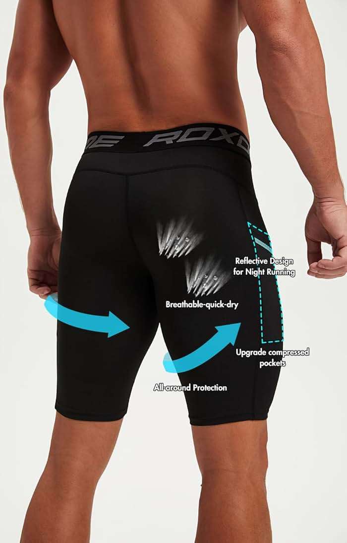 Roxdme 5 or 1 Pack Compression Shorts Men Spandex Sport Shorts Athletic Workout Running Tights Performance Underwear - Image 6