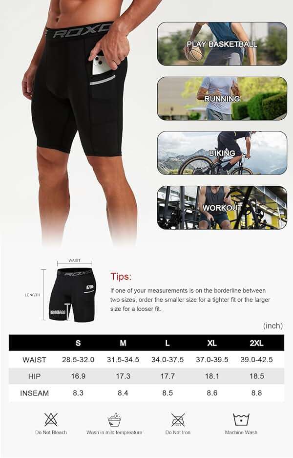 Roxdme 5 or 1 Pack Compression Shorts Men Spandex Sport Shorts Athletic Workout Running Tights Performance Underwear - Image 7