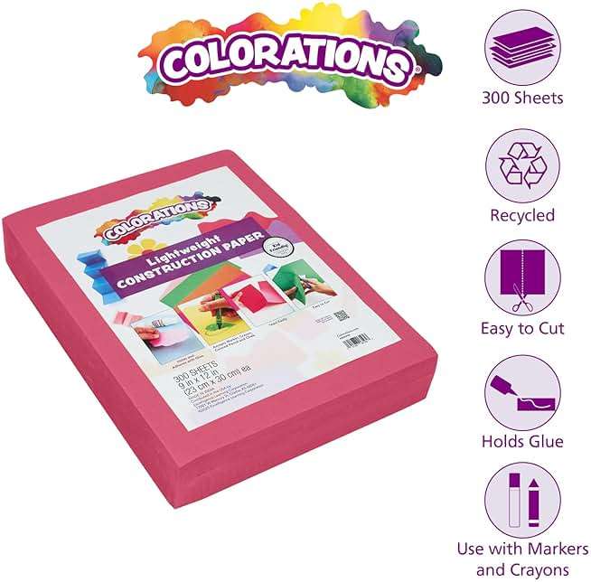 Colorations Lightweight Construction Paper - 300 Sheets - Image 2