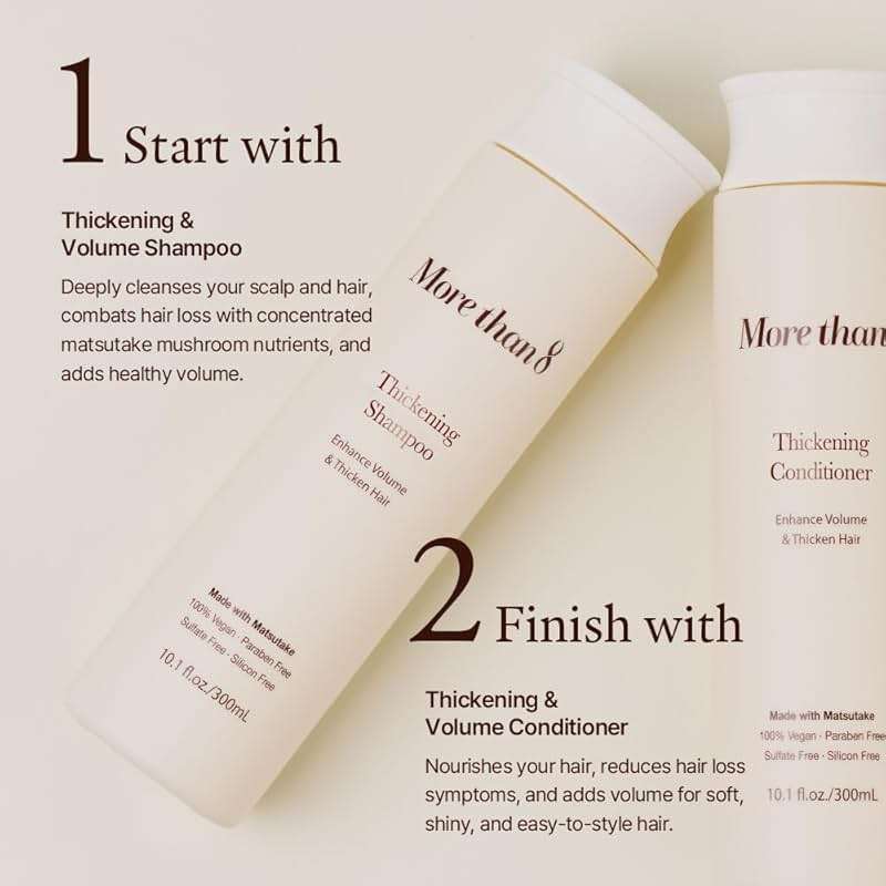 Morethan8 Korean Hair Thickening Shampoo with Matsutake mushroom, for Hair Loss and Hair growth – 300ml 100% Vegan, Paraben&Sulfate&Silicon Free - more than 8 - Image 8