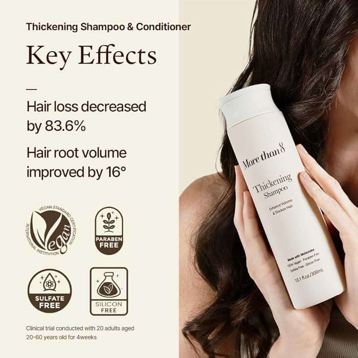 Morethan8 Korean Hair Thickening Shampoo with Matsutake mushroom, for Hair Loss and Hair growth – 300ml 100% Vegan, Paraben&Sulfate&Silicon Free - more than 8 - Image 9