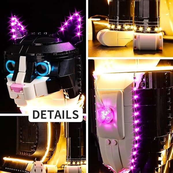 BrickSoul LED Light Kit Compatible with Lego 21349, Lighting Kits Compatible with Tuxedo Cat Building, Lights Only (Model Not Included), Great Gift for DIY Fans, Classic Version - Image 4