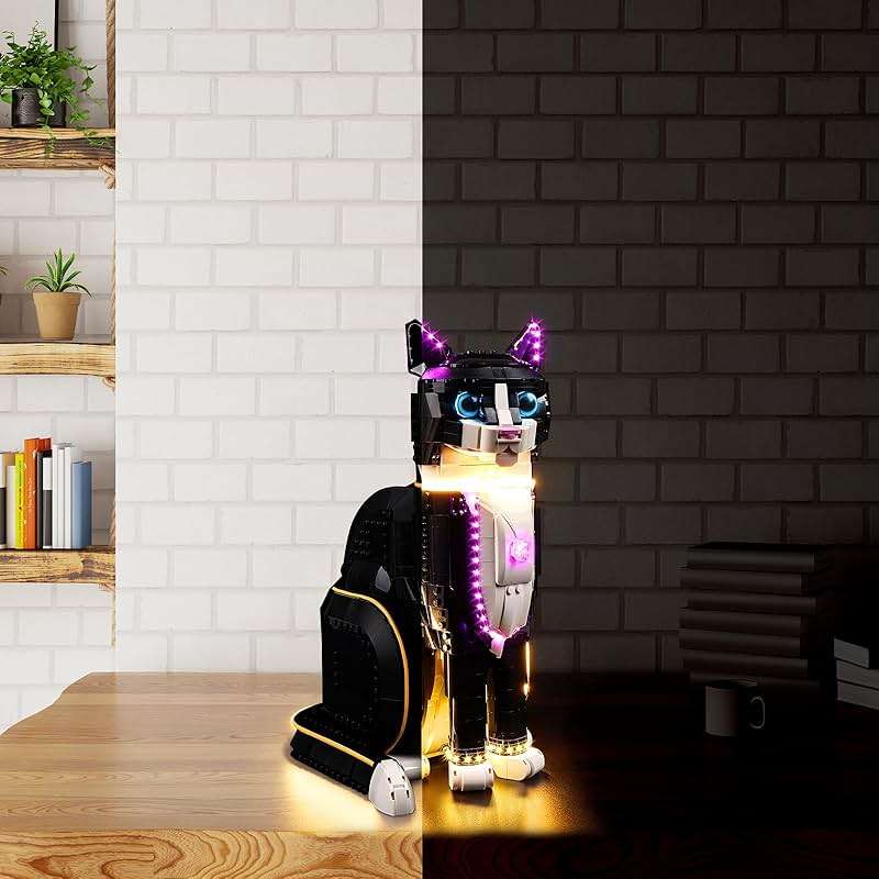 BrickSoul LED Light Kit Compatible with Lego 21349, Lighting Kits Compatible with Tuxedo Cat Building, Lights Only (Model Not Included), Great Gift for DIY Fans, Classic Version - Image 5