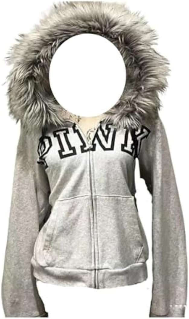OANTGM Y2k Zip Up Hoodie Fur Jackets Emo Grunge Crop Winter Coats Teen Streetwear 2000s Vintage - Image 1