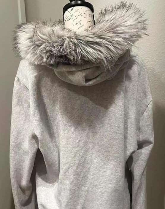OANTGM Y2k Zip Up Hoodie Fur Jackets Emo Grunge Crop Winter Coats Teen Streetwear 2000s Vintage - Image 2