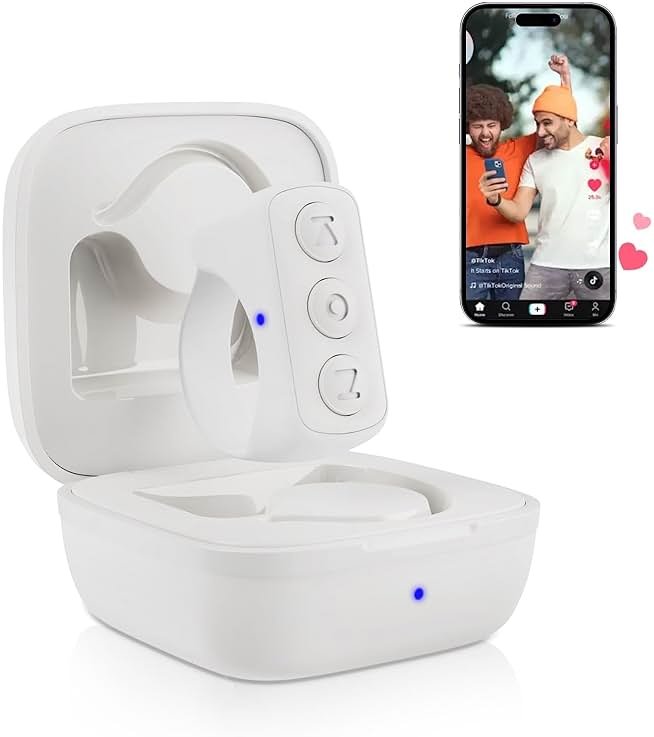 GUVOHUT TikTok Remote Control for TikTok, TikTok Scrolling Ring, Bluetooth Page Turner for iPad/Kindle App/iPhone/Android (White) - Product Image