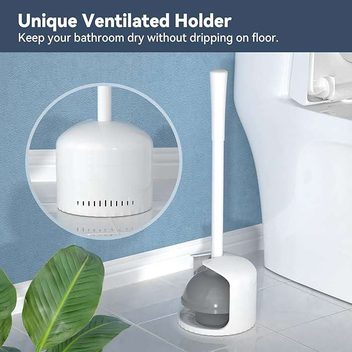 TRENTI Toilet Plunger with Holder, Plunger with Holder for 5.3-inch Toilet Drain, Plungers for Bathroom with Holder, Toilet Plunger Heavy Duty (1, White) - Image 4