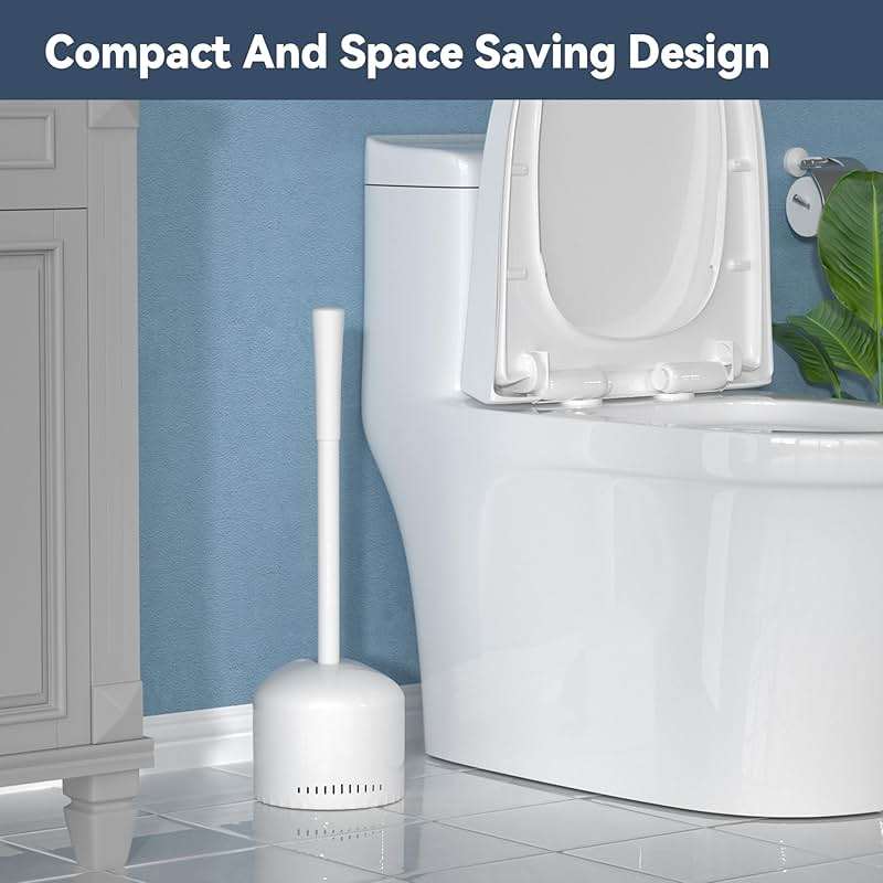 TRENTI Toilet Plunger with Holder, Plunger with Holder for 5.3-inch Toilet Drain, Plungers for Bathroom with Holder, Toilet Plunger Heavy Duty (1, White) - Image 7