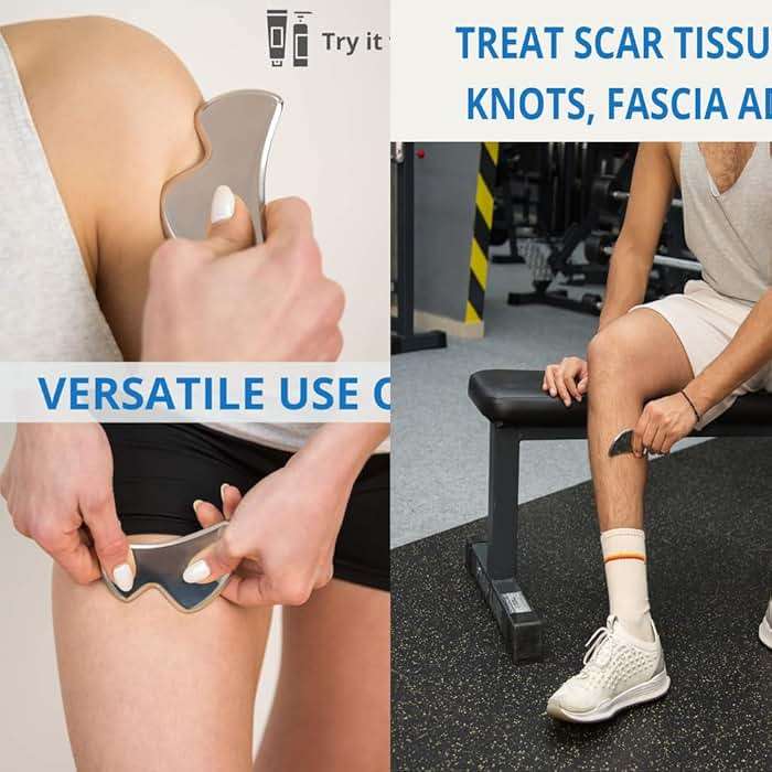 GYX COELE 4 in 1 Stainless Steel Gua Sha Muscle Scraper Tool, Professional IASTM Physical Therapy Tool Set for Massage and Scraping (4pcs Carry Bag) - Image 2