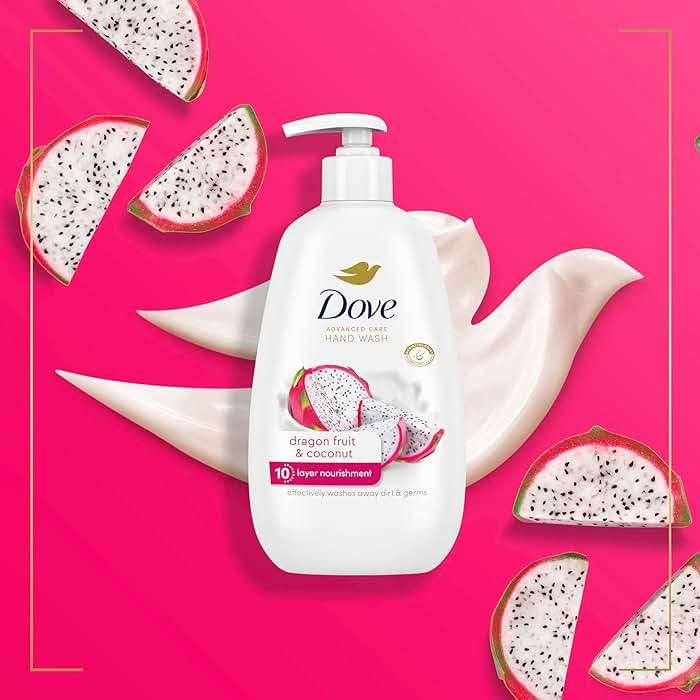 Dove Advanced Care Hand Wash 4 Count for Effectively Washing Away Dirt & Germs, Dragonfruit & Coconut with 10-Layer Nourishment - Image 4