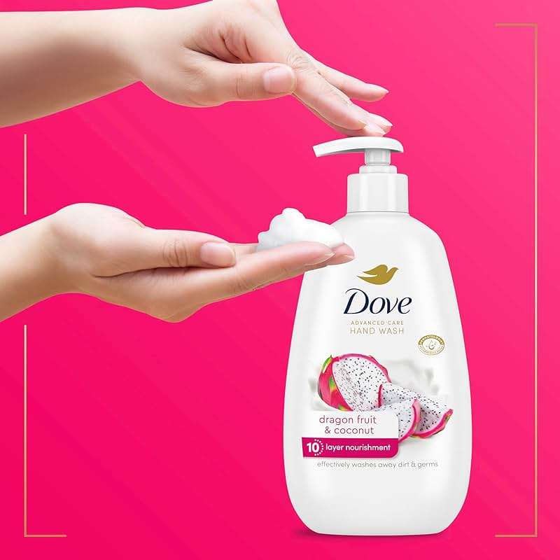 Dove Advanced Care Hand Wash 4 Count for Effectively Washing Away Dirt & Germs, Dragonfruit & Coconut with 10-Layer Nourishment - Image 6