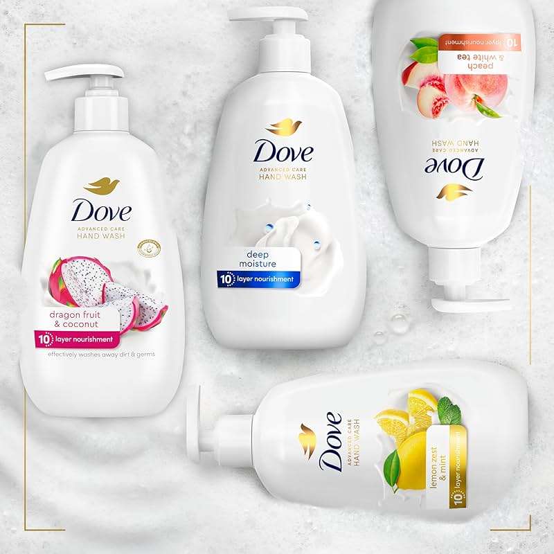 Dove Advanced Care Hand Wash 4 Count for Effectively Washing Away Dirt & Germs, Dragonfruit & Coconut with 10-Layer Nourishment - Image 7