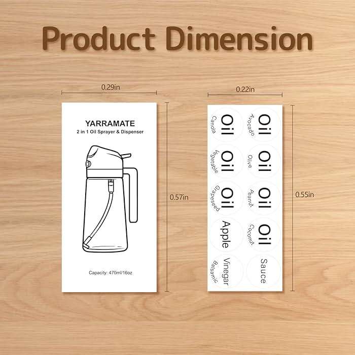 YARRAMATE 20 Labels for Oil Dispenser & Installation Guide, Stickers for Olive Oil, Sauce, and More - Image 3
