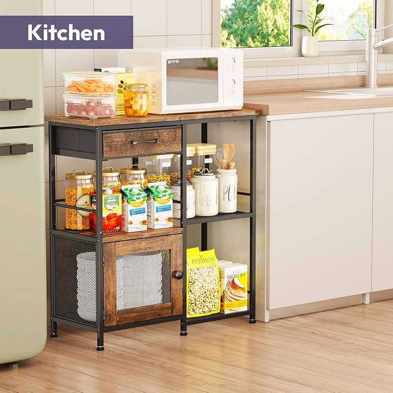 SWTYMIKI Coffee Bar Cabinet for Home - Farmhouse Coffee Stand Station Multi-Purpose Buffet Sideboard Cabinet with Drawers - Kitchen Bar Table for Living Room, Corner, Small Space, Espresso - Image 5