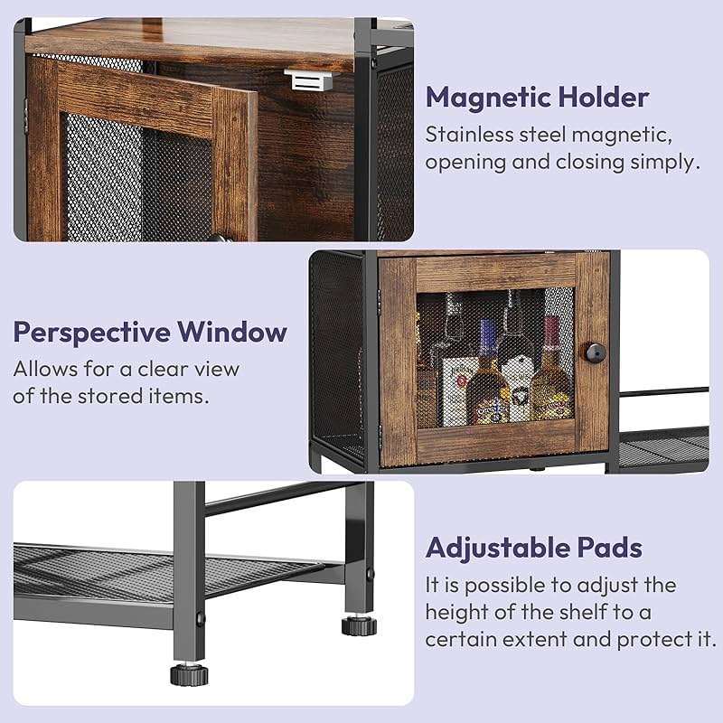 SWTYMIKI Coffee Bar Cabinet for Home - Farmhouse Coffee Stand Station Multi-Purpose Buffet Sideboard Cabinet with Drawers - Kitchen Bar Table for Living Room, Corner, Small Space, Espresso - Image 8