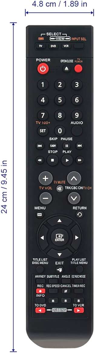 AK59-00084A 00084A Replace Remote fit for Samsung DVD VCR Combo DVD-VR375 DVDVR375 DVD-VR375A DVDVR375A - Image 5