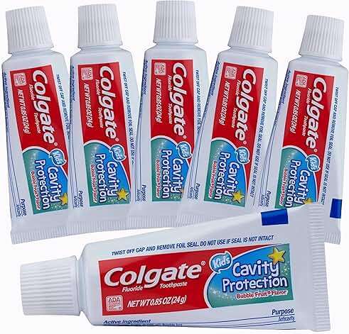 Colgate Kids Cavity Protection Fluoride Toothpaste, 6 Pack, Bubble Fruit Flavor, Children's Toothpaste, for Ages 2+, Sugar Free, No Artificial Preservatives, Travel Size 0.85 oz Each - Image 1