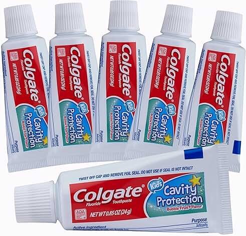 Colgate Kids Cavity Protection Fluoride Toothpaste, 6 Pack, Bubble Fruit Flavor, Children's Toothpaste, for Ages 2+, Sugar Free, No Artificial Preservatives, Travel Size 0.85 oz Each - Product Image