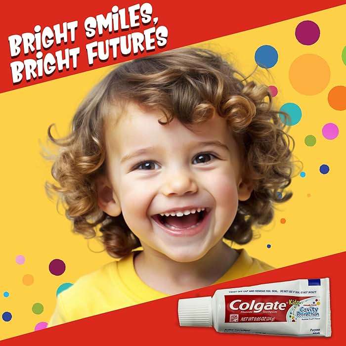 Colgate Kids Cavity Protection Fluoride Toothpaste, 6 Pack, Bubble Fruit Flavor, Children's Toothpaste, for Ages 2+, Sugar Free, No Artificial Preservatives, Travel Size 0.85 oz Each - Image 4