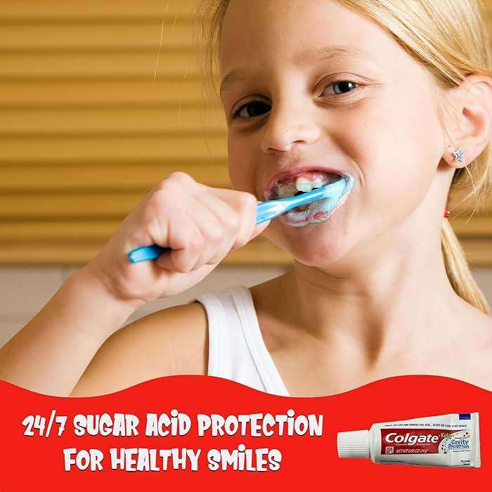 Colgate Kids Cavity Protection Fluoride Toothpaste, 6 Pack, Bubble Fruit Flavor, Children's Toothpaste, for Ages 2+, Sugar Free, No Artificial Preservatives, Travel Size 0.85 oz Each - Image 8