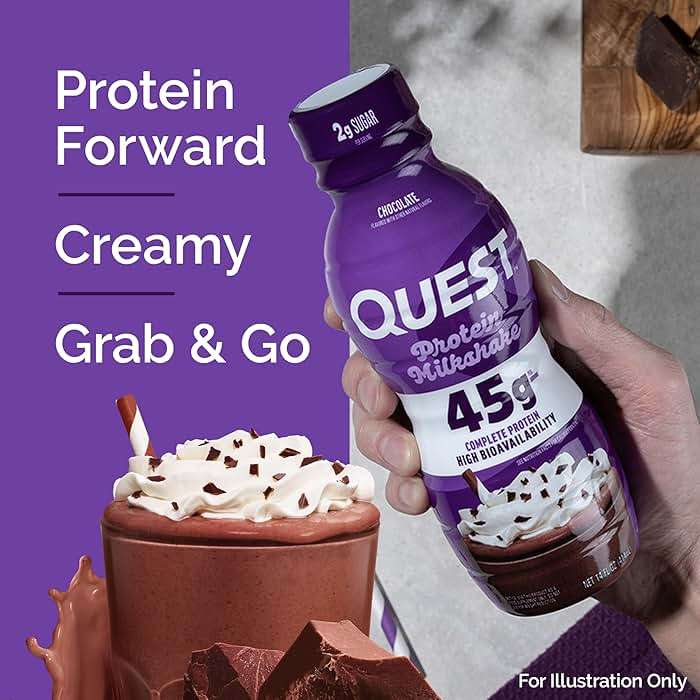 Quest Nutrition Chocolate Protein Shake, 45g Protein, 2g Sugar, 4g Net Carbs, Ready to Drink, Gluten Free, 12 Count - Image 4