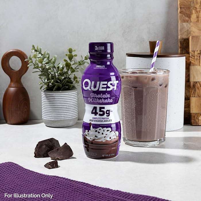 Quest Nutrition Chocolate Protein Shake, 45g Protein, 2g Sugar, 4g Net Carbs, Ready to Drink, Gluten Free, 12 Count - Image 5