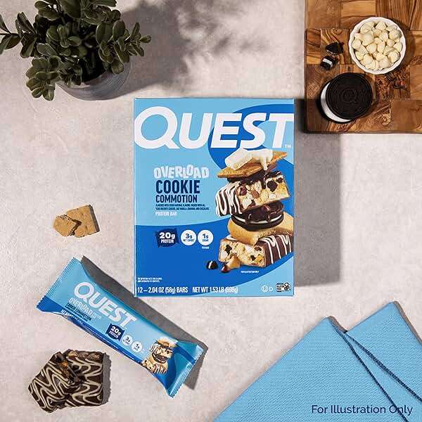 Quest Nutrition Overload Protein Bars, Cookie Commotion, 20g Protein, 1g Sugar, 3g Net Carbs, Gluten Free, 12 Count - Image 5