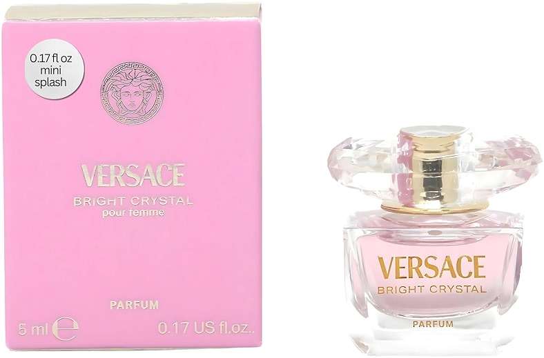 Versace Bright Crystal Pour Femme Perfume for Women Mini EDP Splash 0.17 Ounce - Image 1