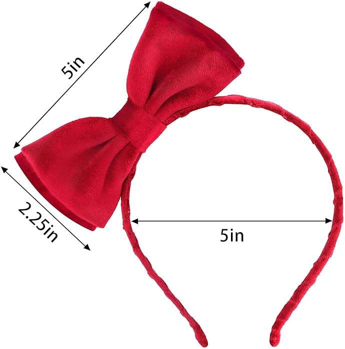 Jaciya Burgundy Velvet Bow Headband for Women Girls Hair Bow Headbands Cute Bowknot Hairband Cosplay Headpiece - Image 2