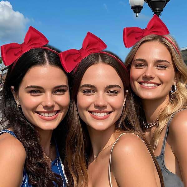 Jaciya Burgundy Velvet Bow Headband for Women Girls Hair Bow Headbands Cute Bowknot Hairband Cosplay Headpiece - Image 3